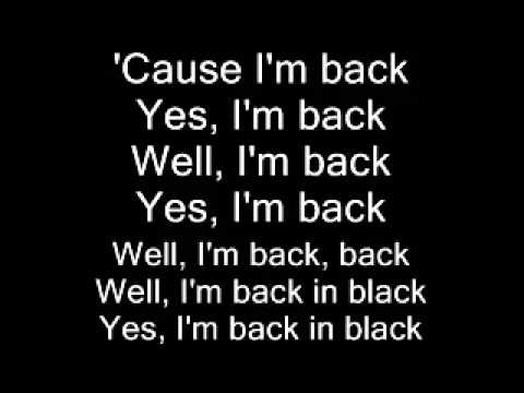 Back In Black LYRICS DOWNLOAD Descargar gratis